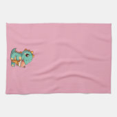 Schattige ijsje eten dino theedoek (Horizontaal)