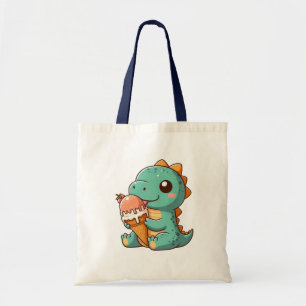 Schattige ijsje eten dino tote bag