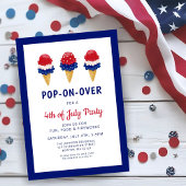 Schattige ijsje rood, wit en blauw 4 juli kaart