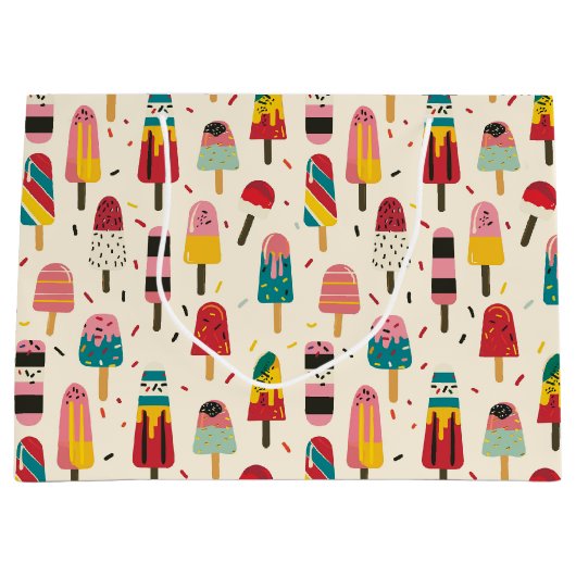 Schattige ijsje Verjaardagsfeest Groot Cadeauzakje (Voorkant)