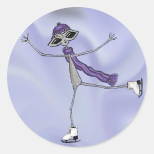 Schattige ijsvorming in de winter ronde sticker