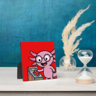 Schattige Ik Axolotl Vragen azteek O nee rode knop Fotoplaat