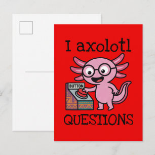 Schattige ik axolotl vragen azteek Oh nee rode kno Briefkaart