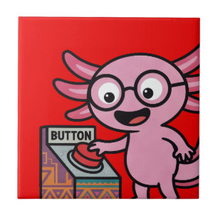 Schattige ik axolotl vragen azteek Oh nee rode kno Tegeltje