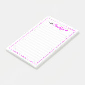 Schattige "Ik ben dankbaar" - Dankbaarheid Post-it® Notes (Schuin)