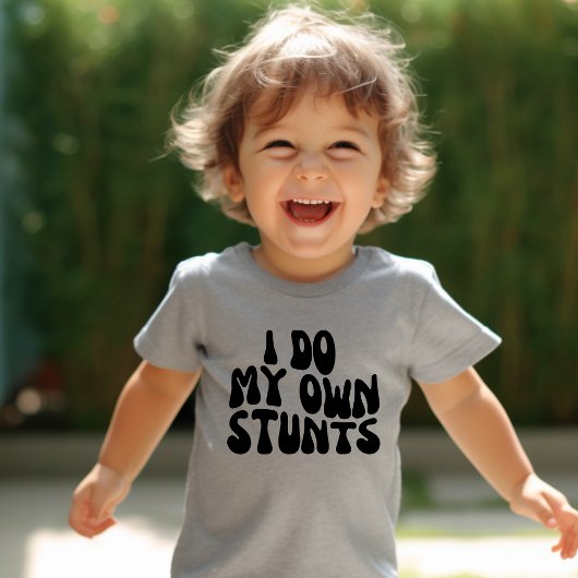 Schattige "Ik Doe Mijn Eigen Stunts" Jongens Kinder Shirts