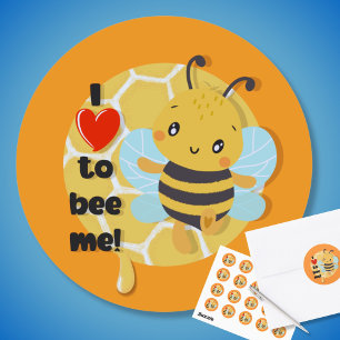 Schattige Ik hou ervan om mijn hommel te zijn Ronde Sticker