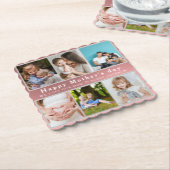 Schattige IK HOU VAN JE MAM Happy Mother Day Fotoc Kartonnen Onderzetters (Gebogen)