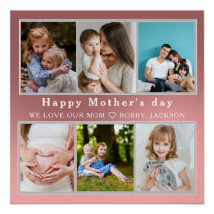 Schattige IK HOU VAN JE MAM Happy Mother Day Fotoc Perfect Poster