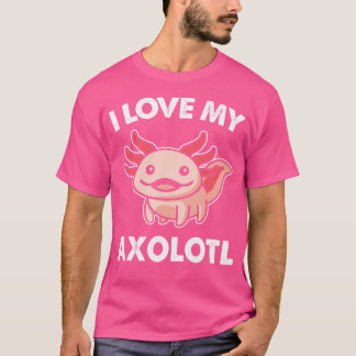 Schattige Ik hou van mijn Axolotl Boy Girls Roze S T-shirt