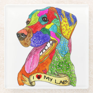 Schattige Ik hou van mijn Labrador Dog Glass Onder Glazen Onderzetter