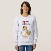 Schattige Ik hou van mijn Sheltie Trui (Voorkant volledig)