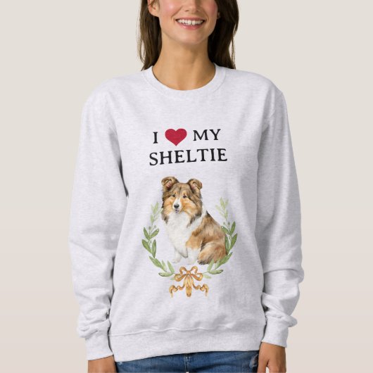 Schattige Ik hou van mijn Sheltie Trui (Voorkant)
