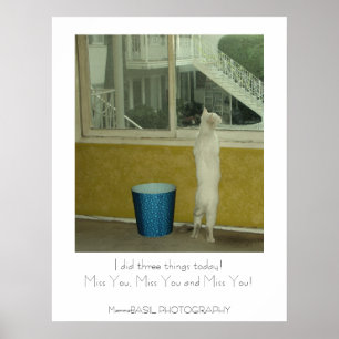 Schattige 'Ik mis je' poster! Poster