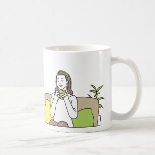 Schattige illustratie met koffieliefhebberscitaat koffiemok