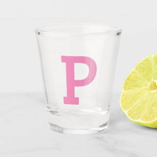 Schattige Initiaal Letter Roze Shot Glas