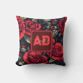 Schattige Initiaal Roos Familiekussen Kussen