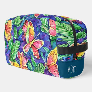 Schattige initialen Vlinders in natuur Bloemen Toilettasje