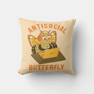 Schattige Introvert Esthetiek Antisociale Vlinder Kussen