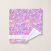 Schattige iriserende eenhoorn ombre glitter monogr bad handdoek (Wasdoekje)