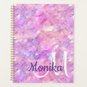 Schattige iriserende eenhoorn ombre glitter monogr planner