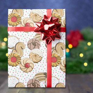 Schattige Italiaanse kerstkoekjes, rode en groene Cadeaupapier
