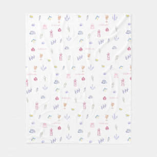 Schattige Italiaanse Minimalistische Verjaardag Fleece Deken