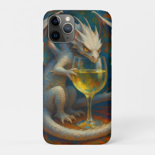 Schattige Ivoren Draak & Witte Wijn Fantasie Kunst iPhone 11 Pro Hoesje