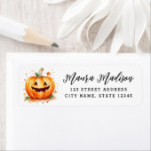 Schattige Jack o lantaarn Halloween retouradres Etiket (Insitu)