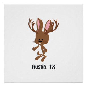 Schattige Jackalope - Austin, Texas Perfect Poster