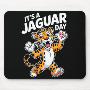 Schattige Jaguar Dag Cartoon Dier Jungle Muismat