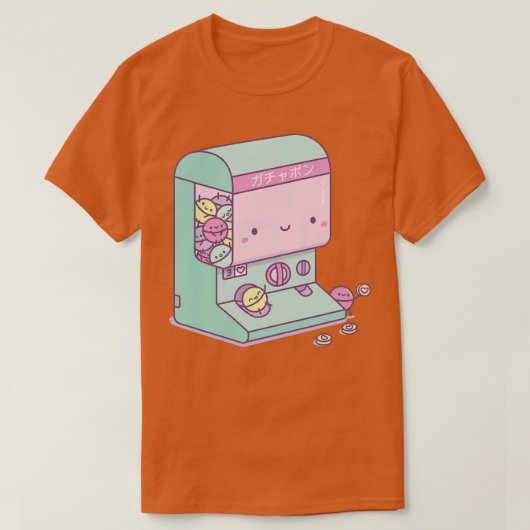 Schattige Japans Gachapon Capsule Speelgoed Machin T-shirt (Design voorkant)