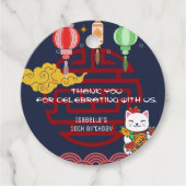 Schattige Japans Hibachi Dinner Verjaardagsfeest Bedankjes Labels (Voorkant)