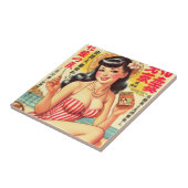 Schattige  Japans Meisje Tegeltje (Zijkant)