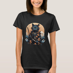 Schattige Japans Samurai Cat Shirt Tattoo 2023 Kaw
