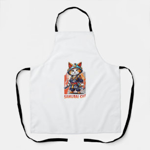 Schattige Japans Samurai Ninja Cat Kawaii Shirt Schort