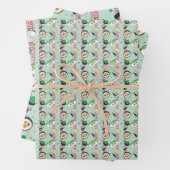 Schattige Japans Sushi Lover Golfpatroon Inpakpapier Vel (In situ)