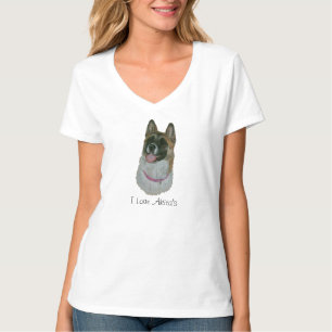 schattige japanse akita hond portretteert realisti t-shirt