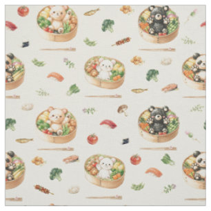 Schattige Japanse Bento Box en Dieren Rijst Kunst Stof