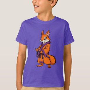 Schattige Japanse samoerai eekhoorn T-shirt