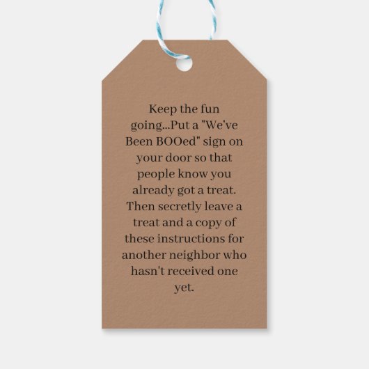 Schattige Je bent BOOed Halloween pompoen geest Cadeaulabel (Achterkant)