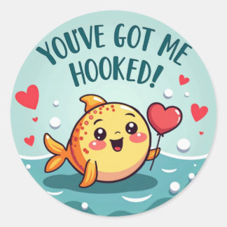 Schattige 'Je hebt me verslaafd!' Valentijn van vi Ronde Sticker