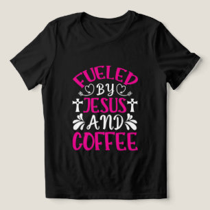 Schattige Jezus koffie woordkunst Tri-Blend Shirt