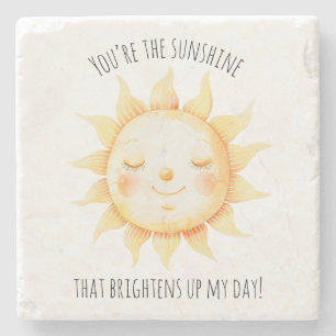 Schattige Jij bent de Sunshine Typografie Stenen Onderzetter