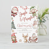 Schattige Jingle & Mingle Kerstfeest Kaart (Staand voorkant)