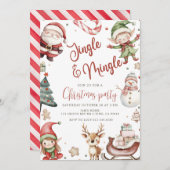 Schattige Jingle & Mingle Kerstfeest Kaart (Voorkant / Achterkant)