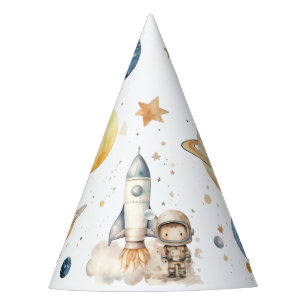 Schattige Jongen Astronaut Ruimte Verjaardagsfeest Feesthoedjes