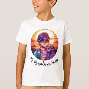 Schattige jongen en zijn Cute Puppy KINDER T-shirt