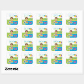 Schattige Jongen Zwembad Party Verjaardag Sticker (Vel)