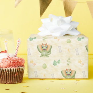 Schattige jongens Dino-verjaardag Dinosaurussen Cadeaupapier
